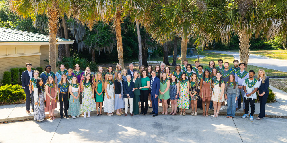 President Cost speaking at commencement
