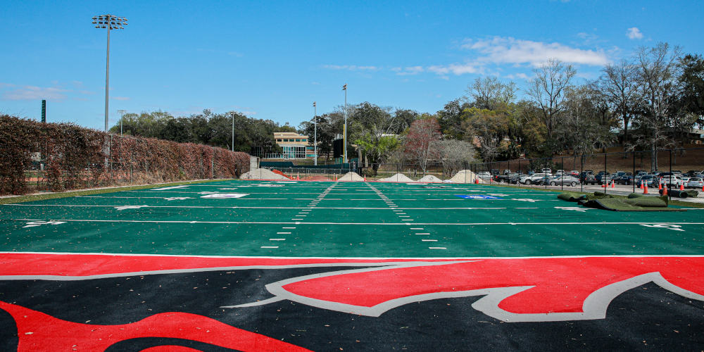 a photo of a football field at JU