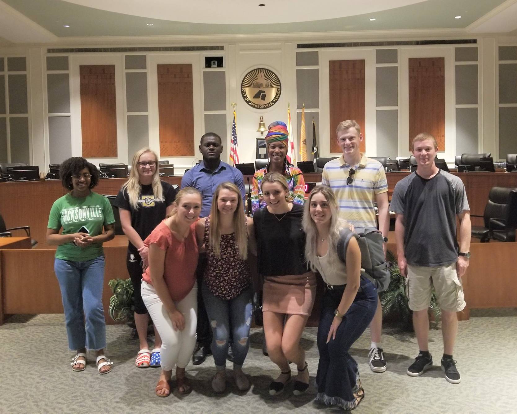 Political science students visit Jacksonville's City Hall.