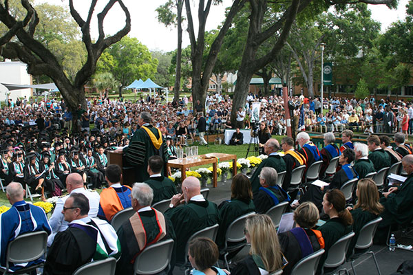 President Cost presides over the spring 2017 commencement ceremony.