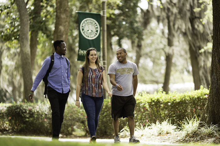 students walking