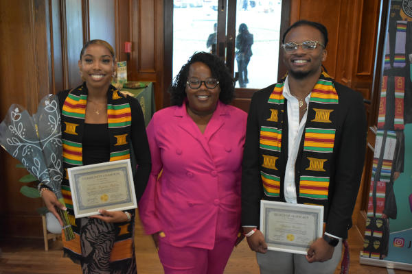 Graduating students and RISE Center Director at 2024 Celebration of Graduates