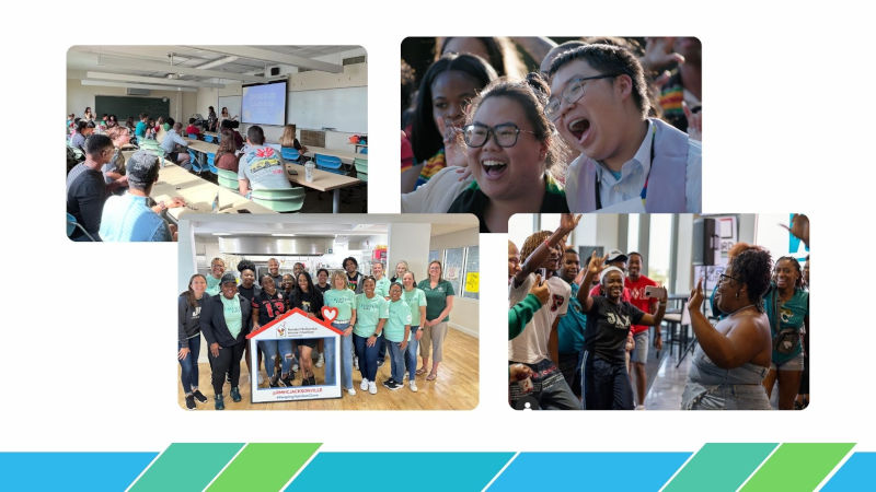 a photo collage of students in the RISE Center at Jacksonville University