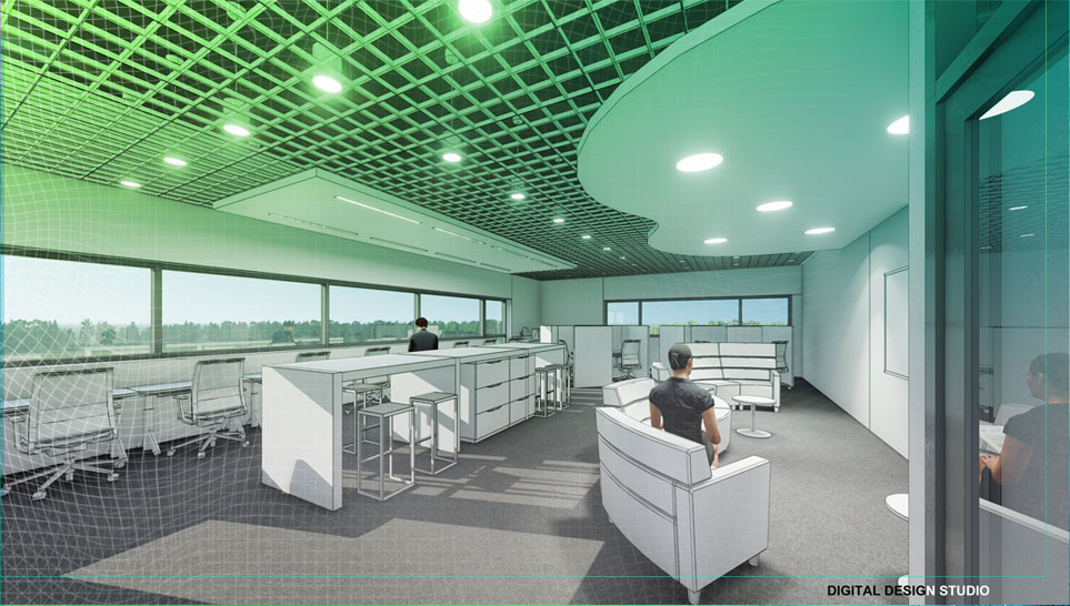 A rendering of the Design Studio.